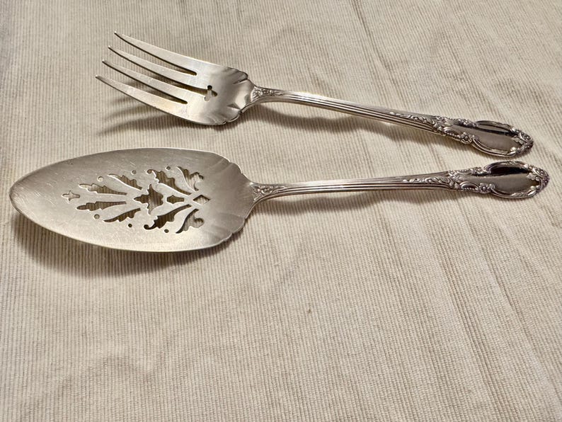 Vintage Oneida Silverplate Cake Server and Cold Meat Forks Set - 3-Piece Serving Set Bild 11