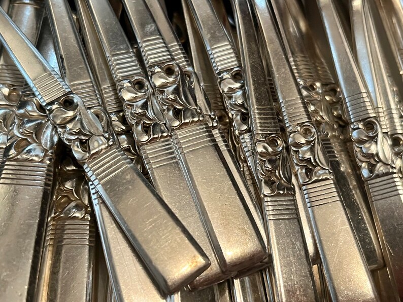Vintage 1948 Morning Star Silverware Set – Art Deco Community Oneida for 8 (48pcs) image 7