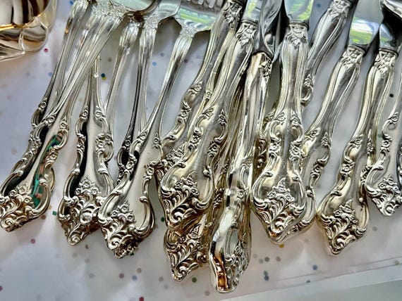 Vintage Orleans Rogers Bros Silver Plated Silverware 1964 - Complete Set for 12 Persons