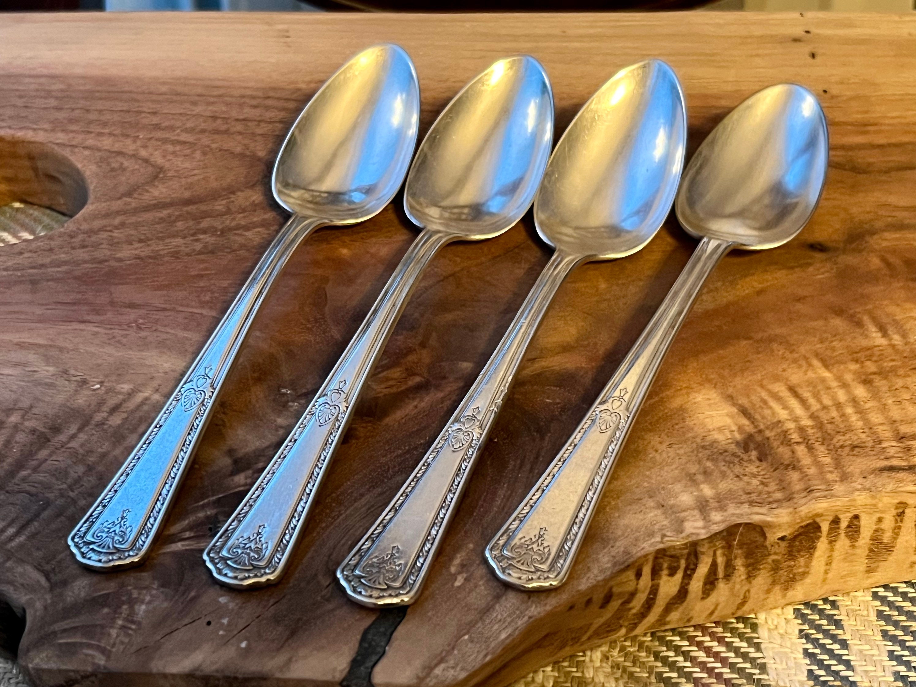 Vintage Spoons Bulk Set – Silverplate Dessert Spoons – Mixed Patterns – Wedding Tea Party Tableware
