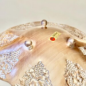 Vintage BMF Silverplated Footed Serving Bowl — Rose Embossed — Made in Western Germany image 11