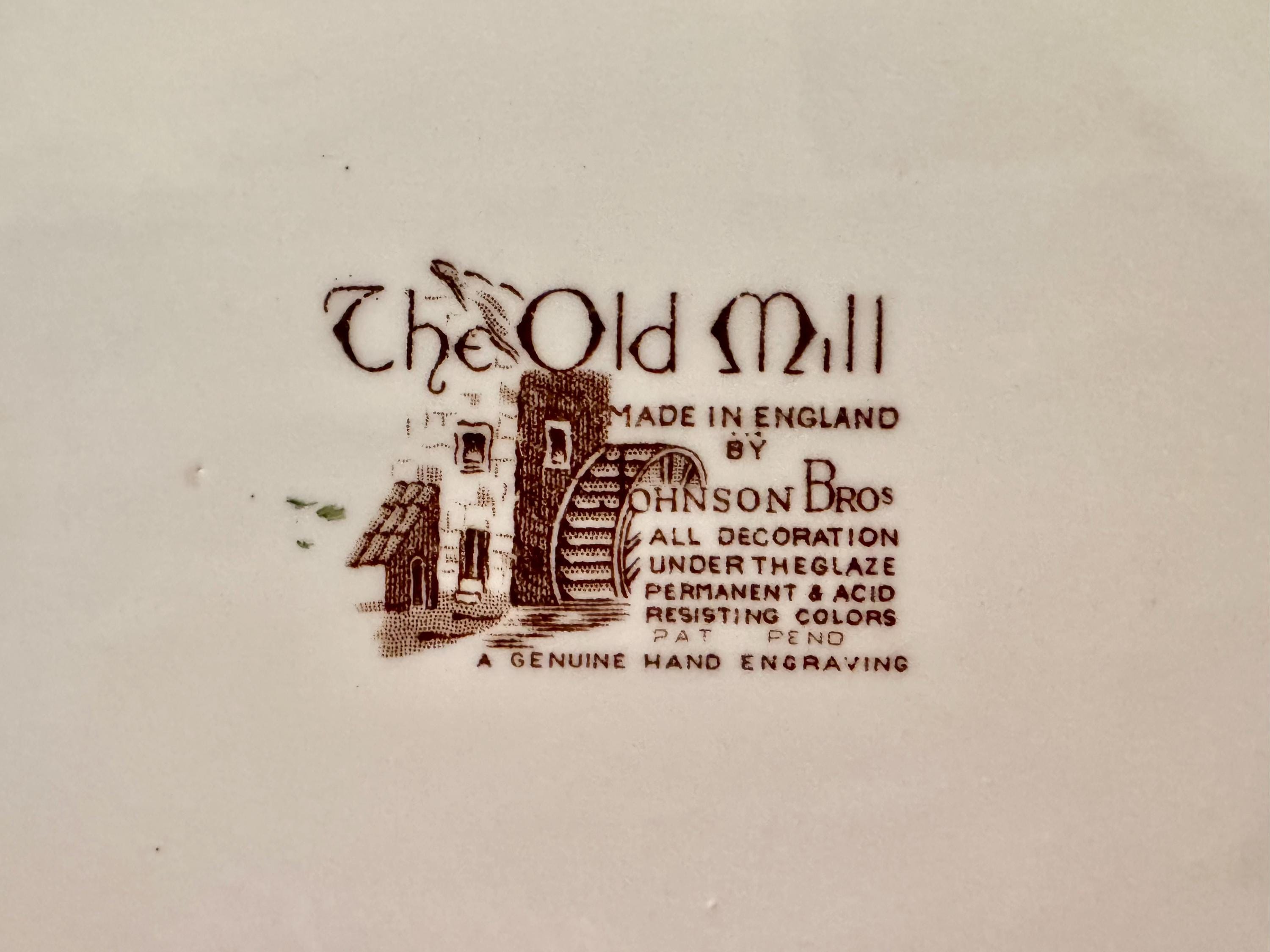 Vintage Johnson Brothers “The Old Mill” | 14” Serving Platter | English Transferware | Thanksgiving Platter | Wall Decor