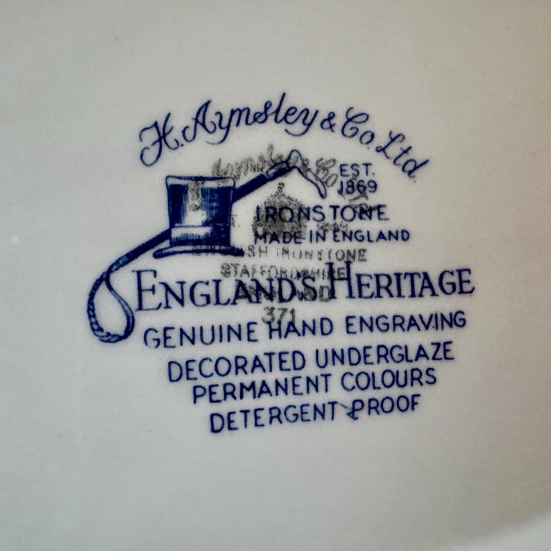 Vintage or Antique Blue & White Transferware Serving Platters bild 7