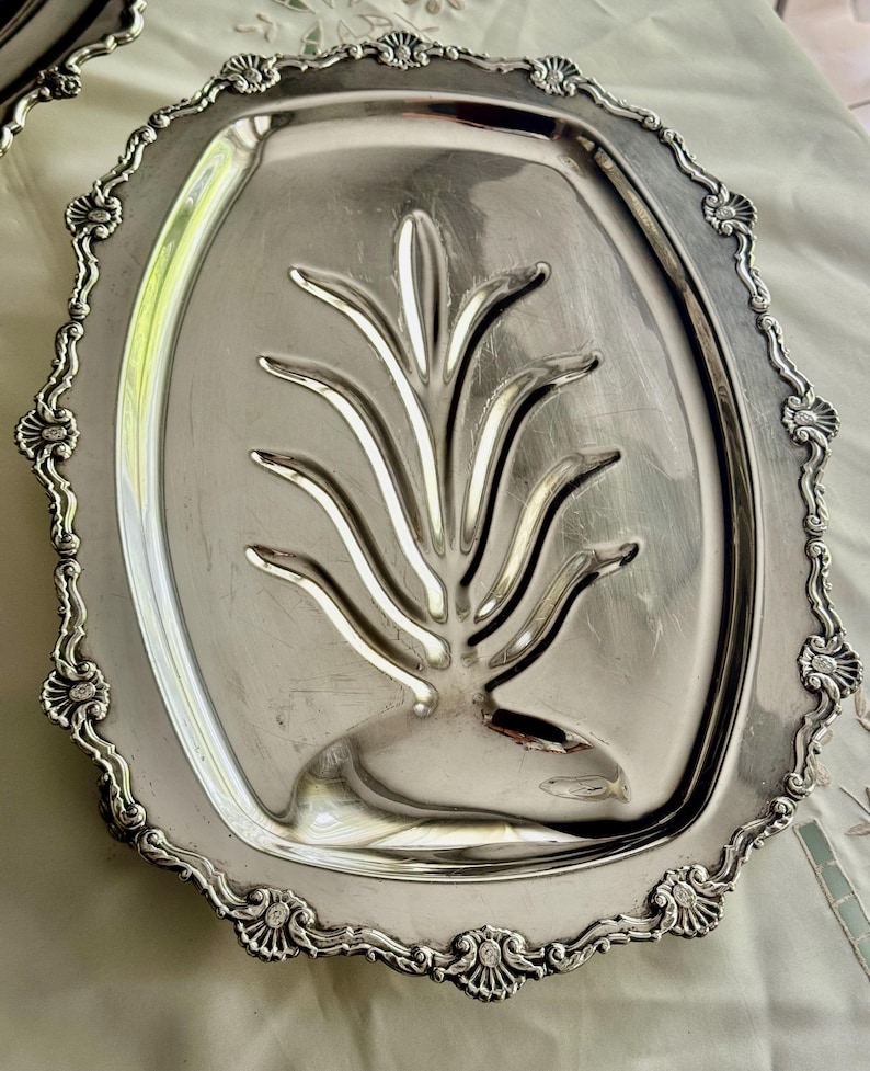 Elegant Vintage Silverplate Meat Trays – Footed – Ornate & Functional – Sold Individually bild 8