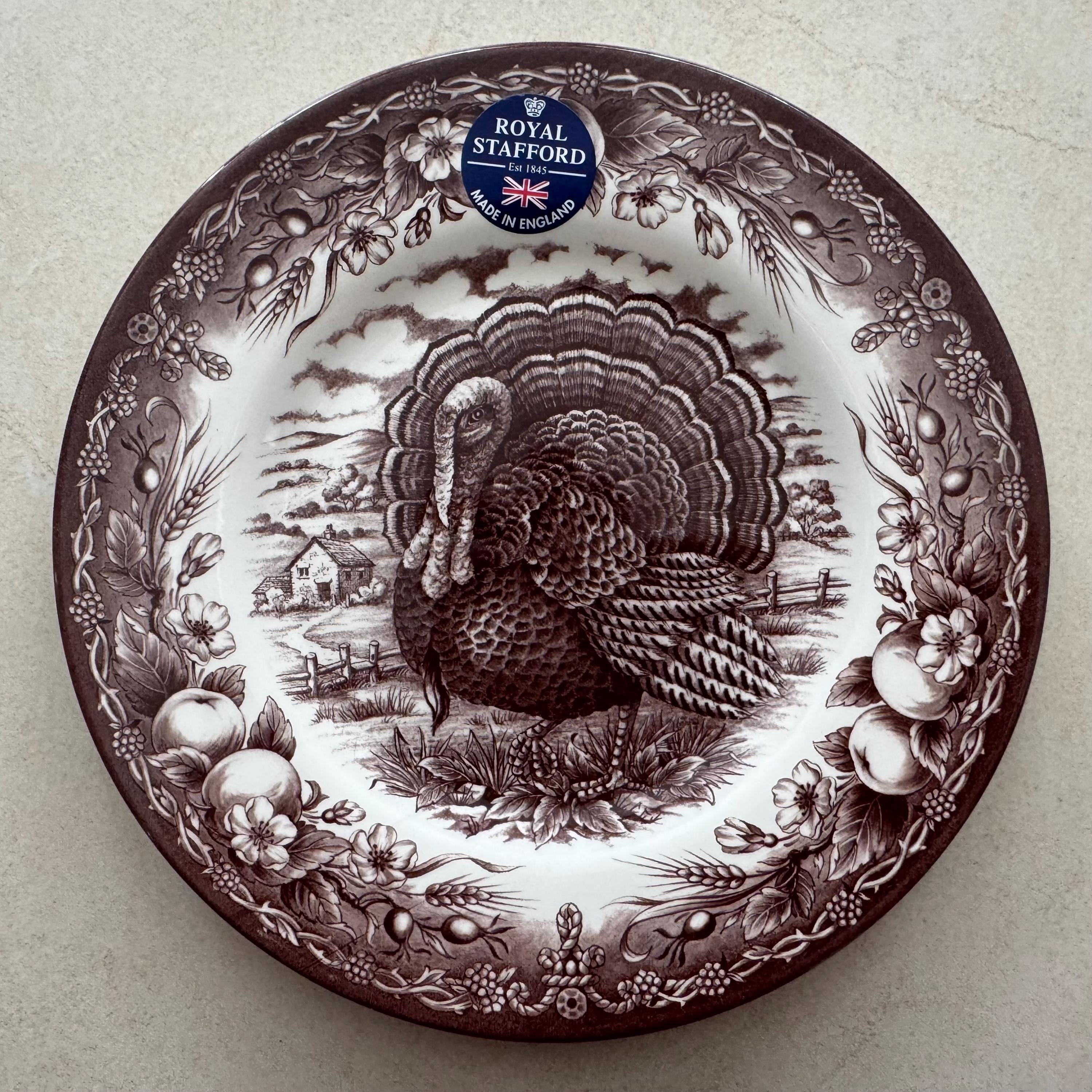 Vintage Brown Transferware Wall Gallery Plate Set or Oil Art —Cottagecore Wall Decor — 7 Plates