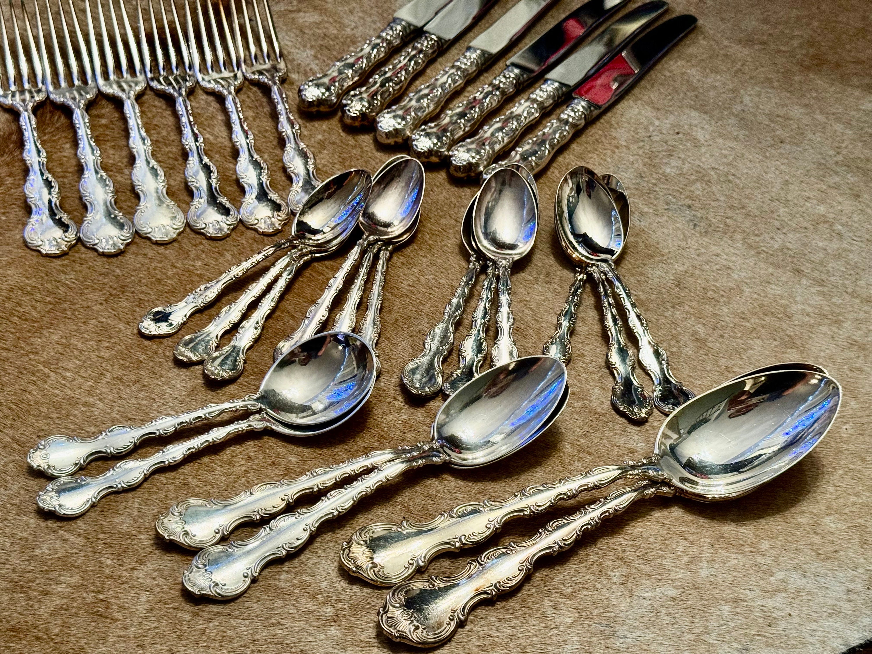 Vintage Birks Regency Plate “Louis De France” Complete Silverware Set for 6