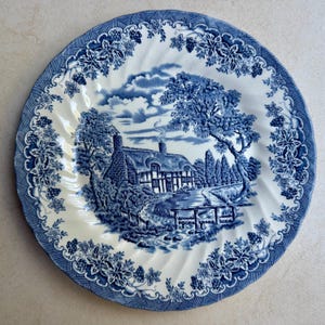 Vintage-Inspired Blue & White Dinner Plates — Mix Match Your Favorites — Made in England 11. The Brook