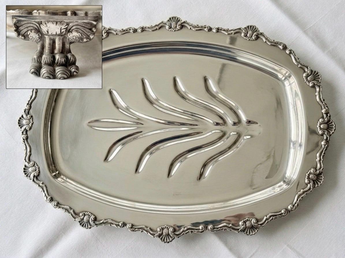 Elegant Vintage Silverplate Meat Trays – Footed – Ornate & Functional – Sold Individually
