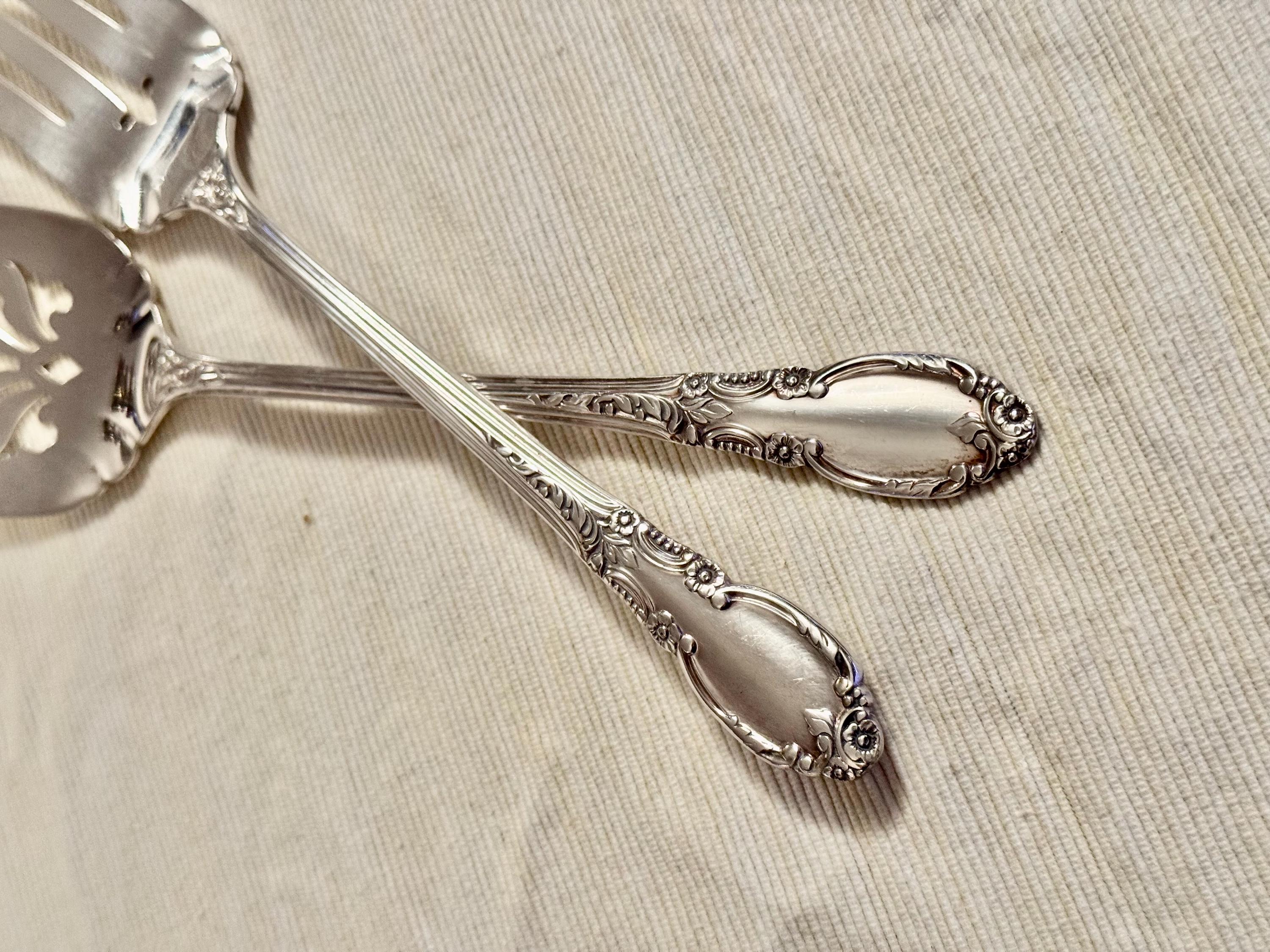 Vintage Oneida Silverplate Cake Server and Cold Meat Forks Set - 3-Piece Serving Set