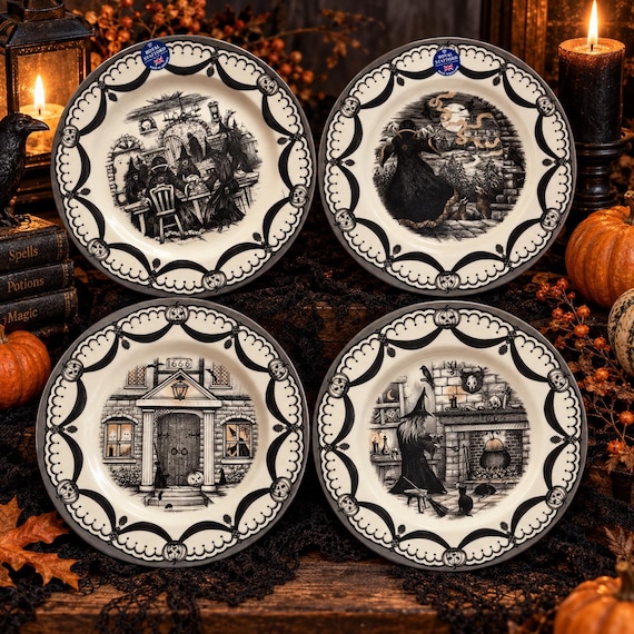 Halloween Dinner Plate: Royal Stafford England Wicked Witches Coven (11")