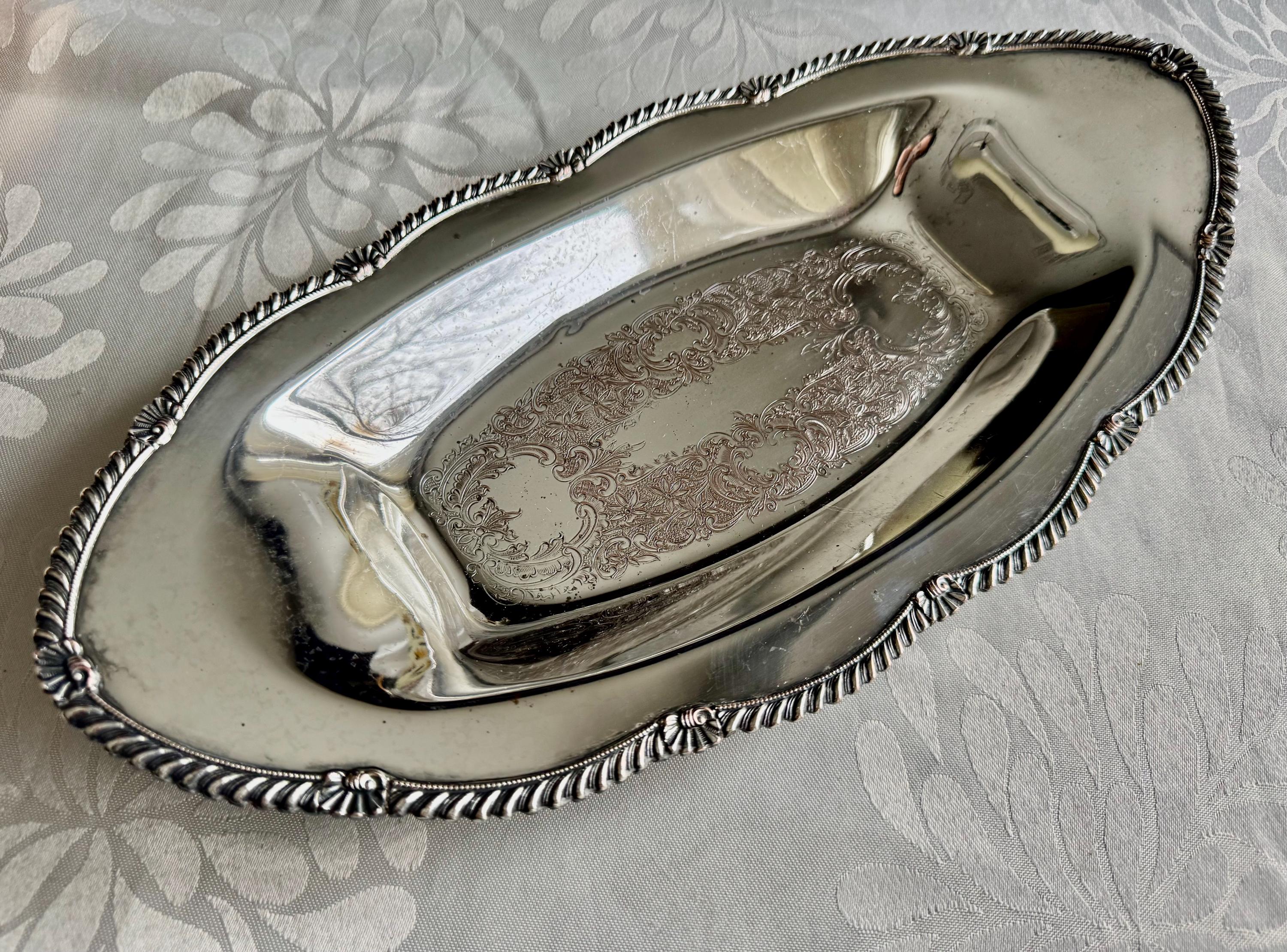 Vintage Silver Plated Oval Trays: Sheffield or Marlboro Plate, Made in England/Canada