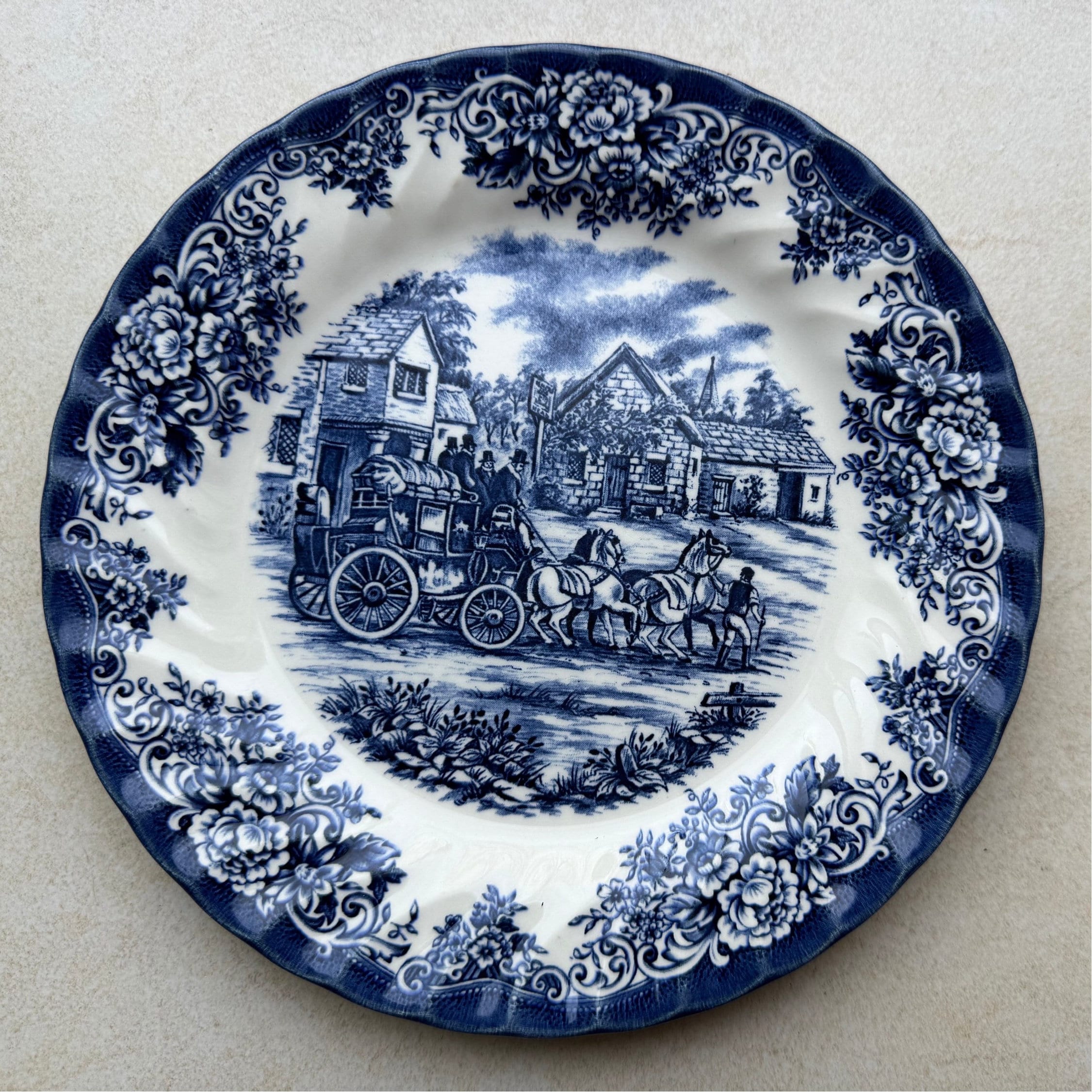 Blue & White Vintage Inspired Salad Plates | Gallery Wall Decor England | Sold Individually