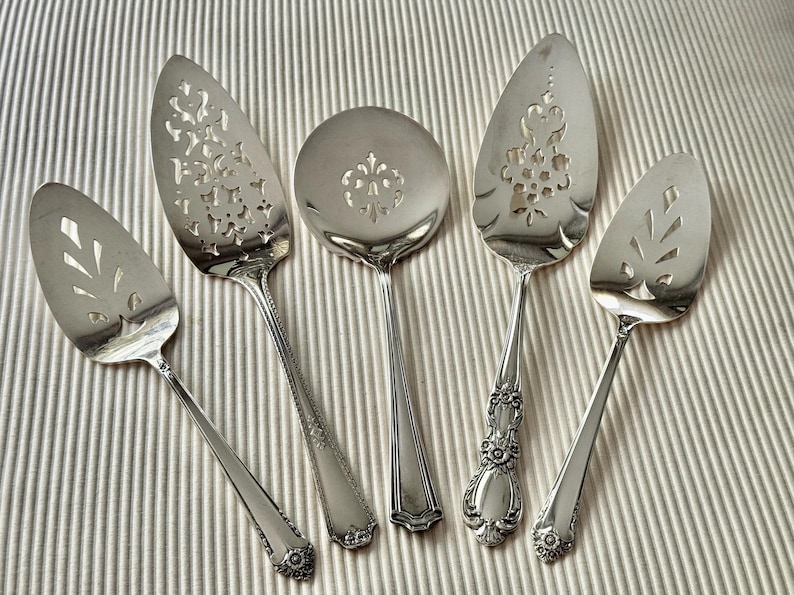 Vintage Perforated Silver Plated Cake Pie Servers - Sold Individually - Pick your favorite image 1