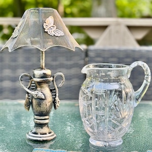 Vintage Cut Crystal Water Pitcher – Medium Size 7.5” Tall – Heavy, Elegant, and Brilliant