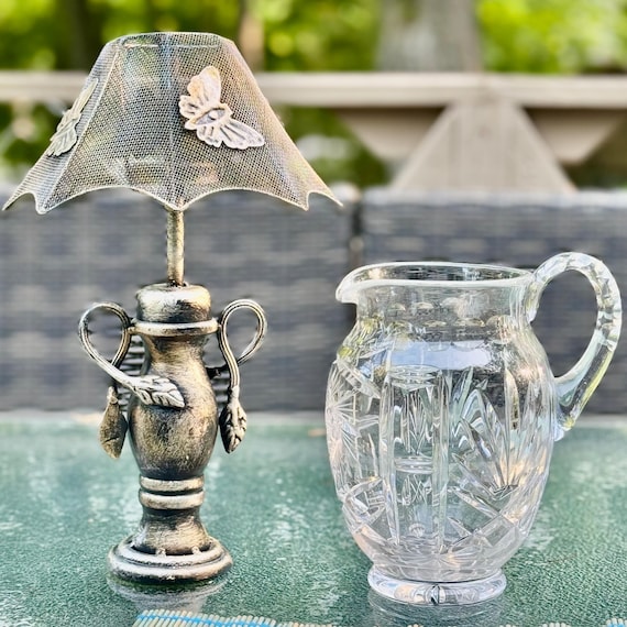 Vintage Cut Crystal Water Pitcher – Medium Size 7.5” Tall – Heavy, Elegant, and Brilliant