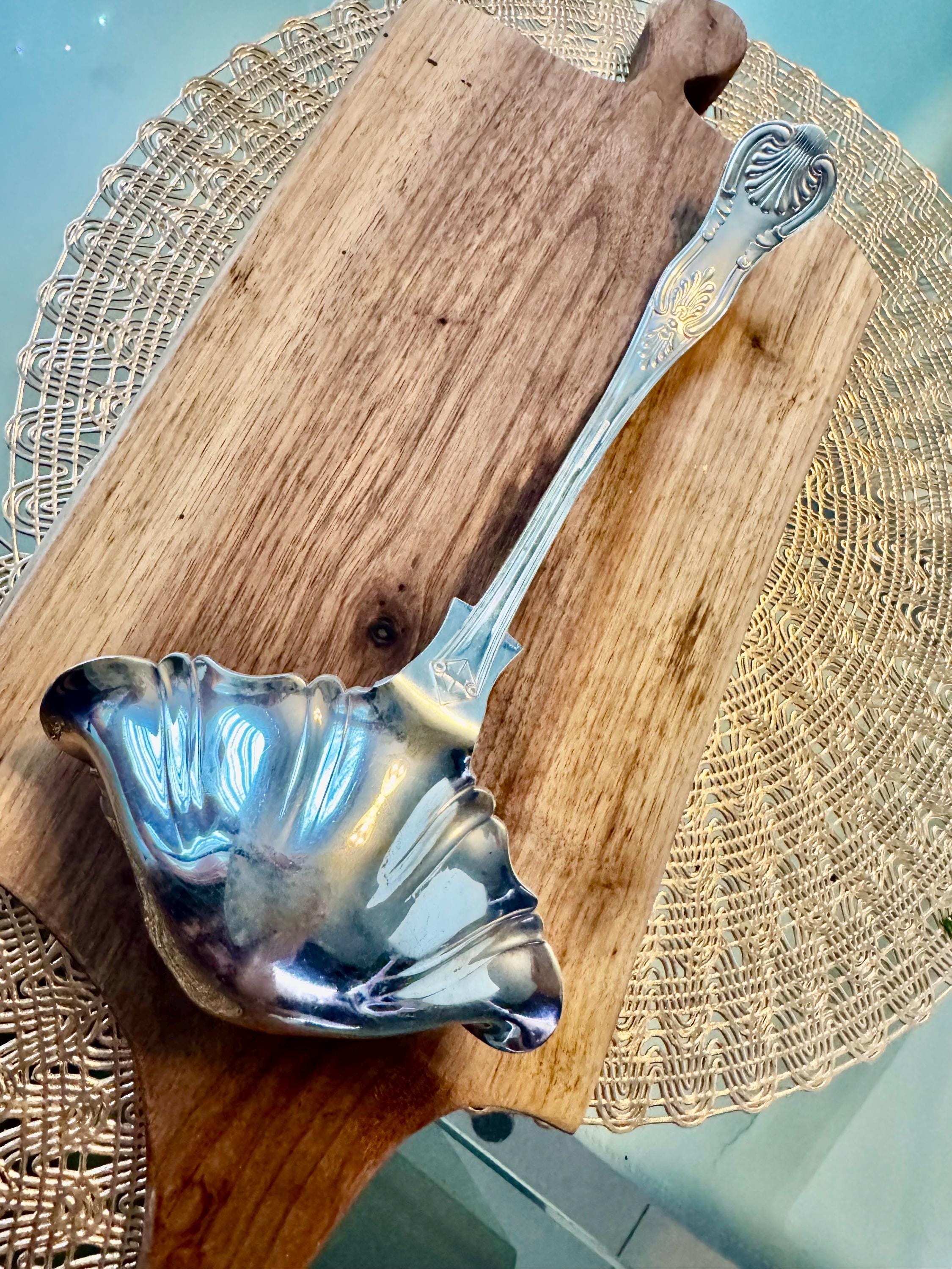 Vintage Victorian Silver Plated Punch Ladle - Kings Pattern - Large 10” - Sheffield England