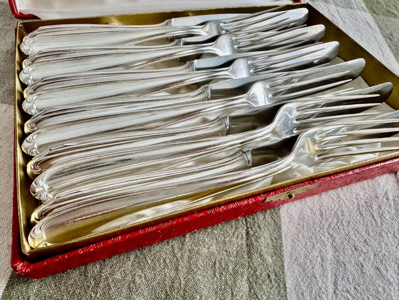 Vintage German Silverplate Flatware Set for 6 – Pierre Alain Box image 11