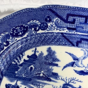 Antique or Vintage Blue White Transferware Platters | W. Ridgway Blue Willow 1912–1927, Royal Grafton Bone China, Wood & Sons England image 16