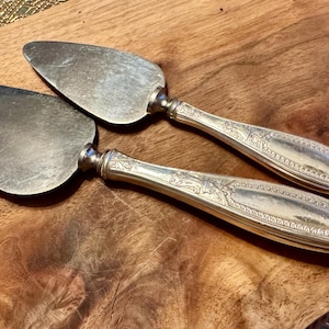 Vintage Godinger Sterling Handle Cake & Cheese Server Set – Ornate Baroque Style – Elegant Entertaining