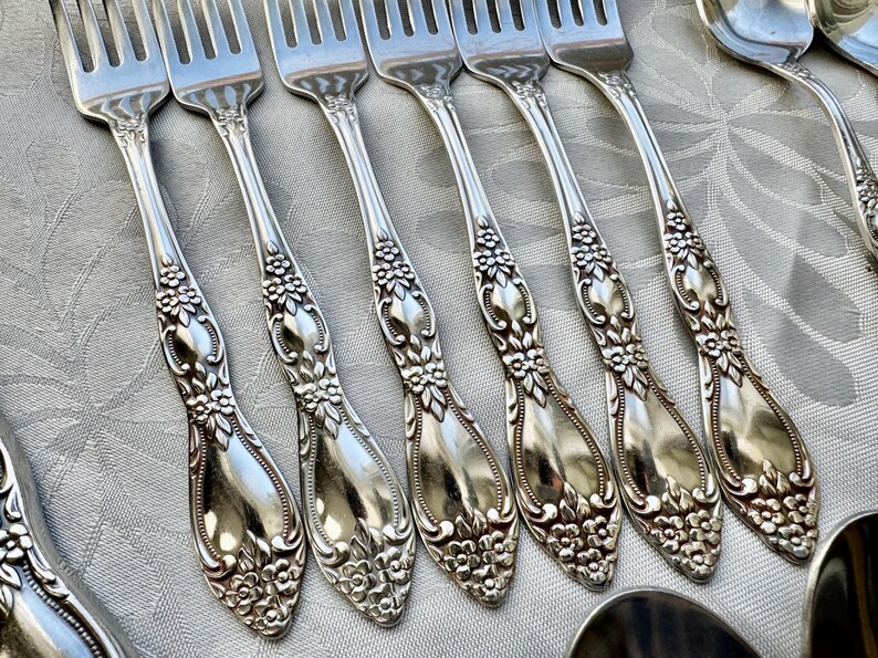 Vintage Oneida Huntington USA (Stainless 1977-1991) Flatware Set – Complete Set for 6 (36 items) Bild 5