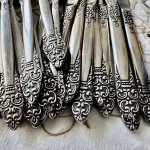 Vintage Northcraft Stainless Steel Flatware Set • Ornate Scroll Pattern, Japan image 3
