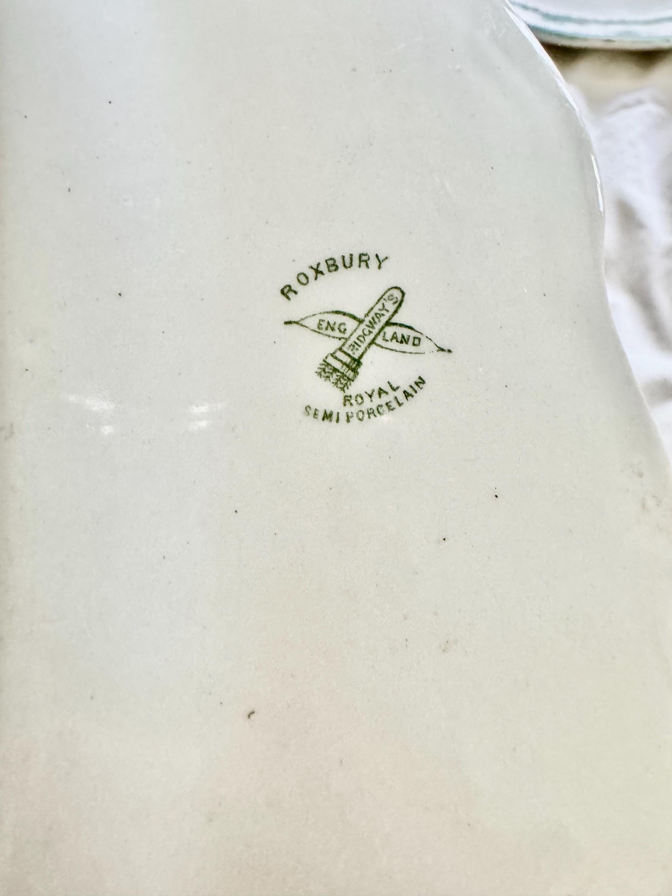 Antique Green or Teal Transferware Platters | English Serving Platters | Sold Individually