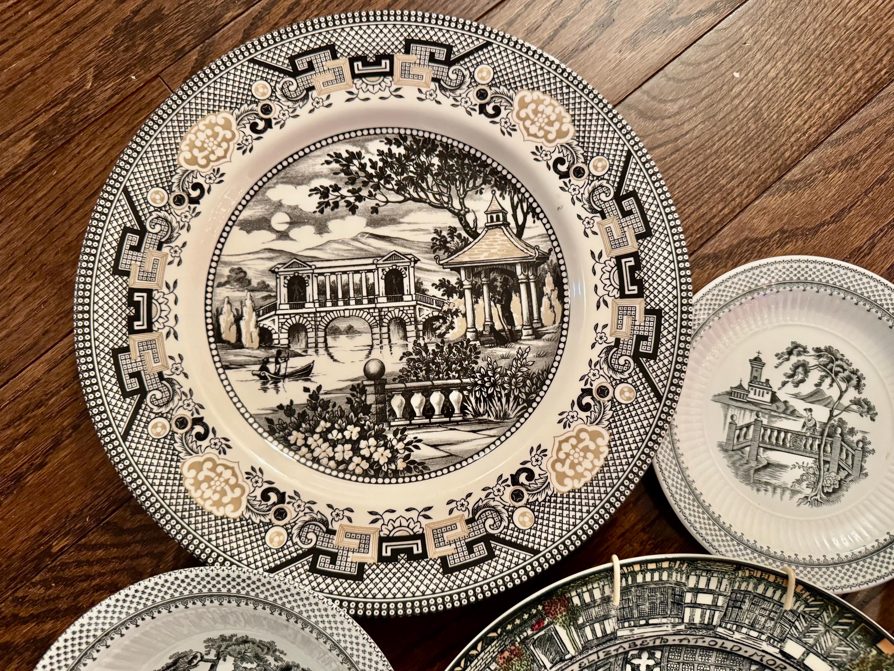 Vintage Royalty Wall Plates – Black & White Gallery Collection, Ceramic Porcelain