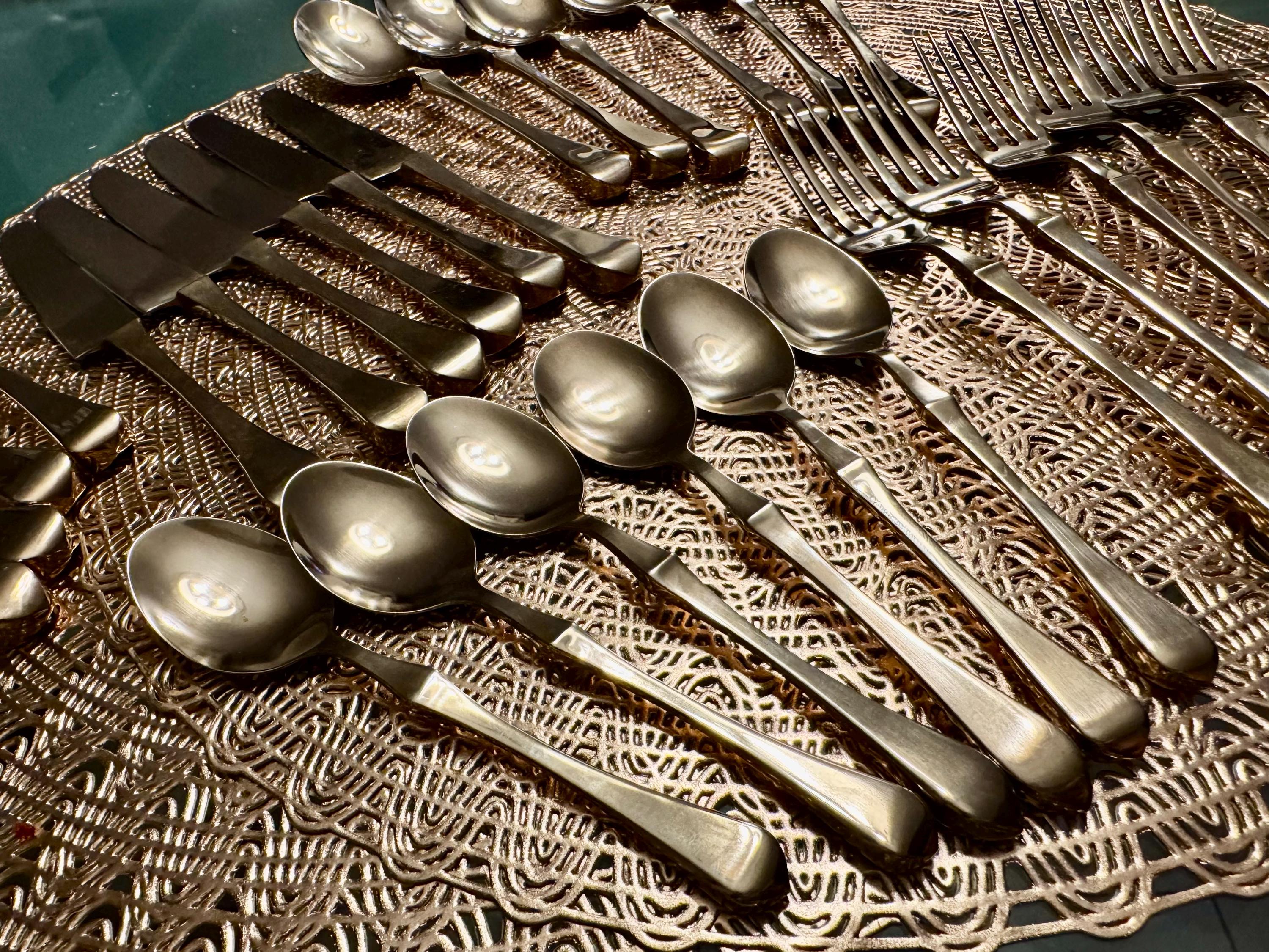 Vintage Brass Complete Flatware Set for 6 Persons Plus Extras - Thailand - 28 Items
