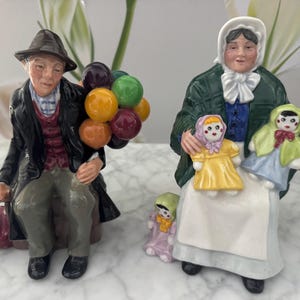 Royal Doulton Balloon Sellers Figurines, Hand-Painted English Porcelain, Vintage Collectible image 2