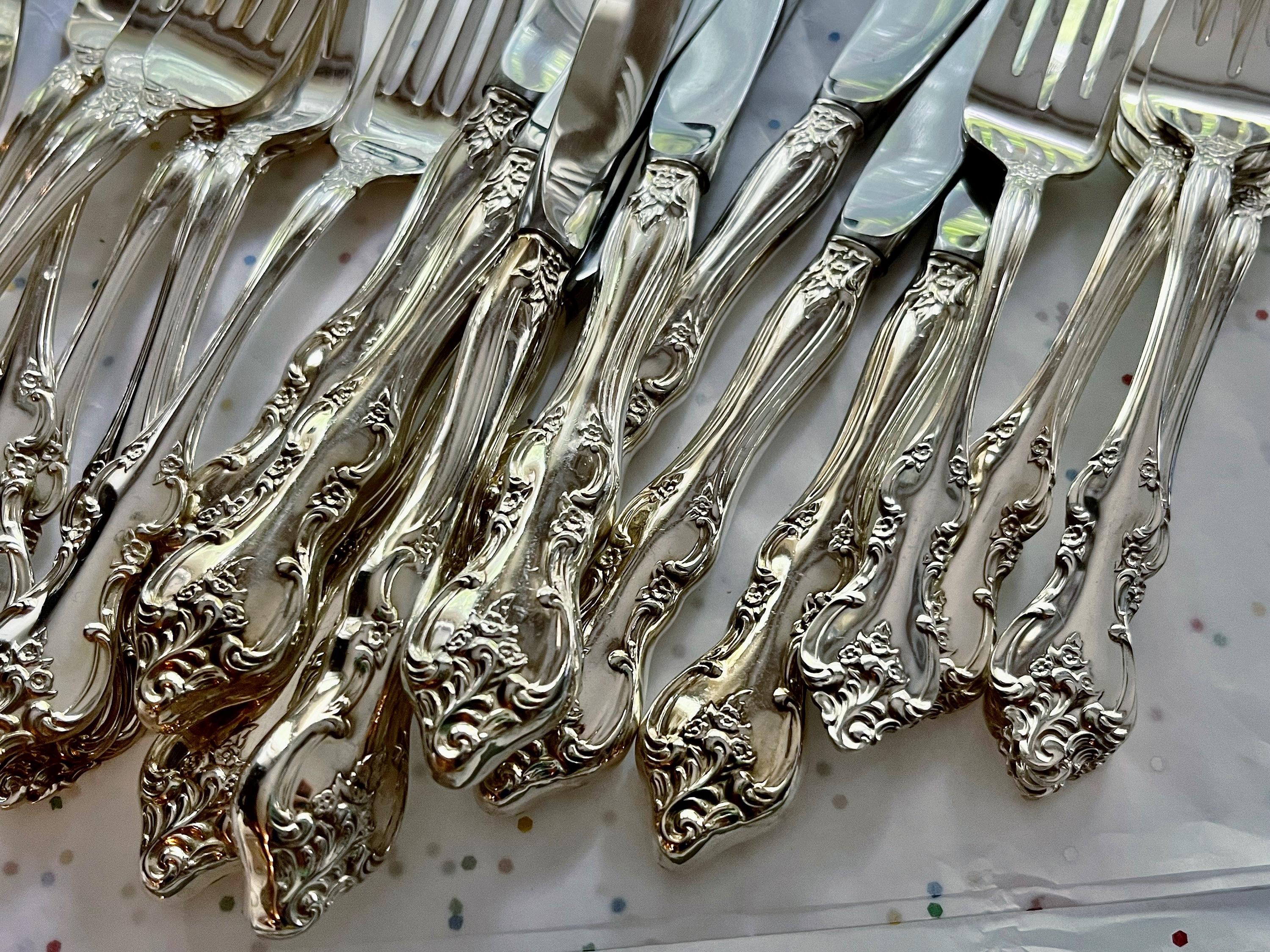 Vintage Orleans Rogers Bros Silver Plated Silverware 1964 - Complete Set for 12 Persons