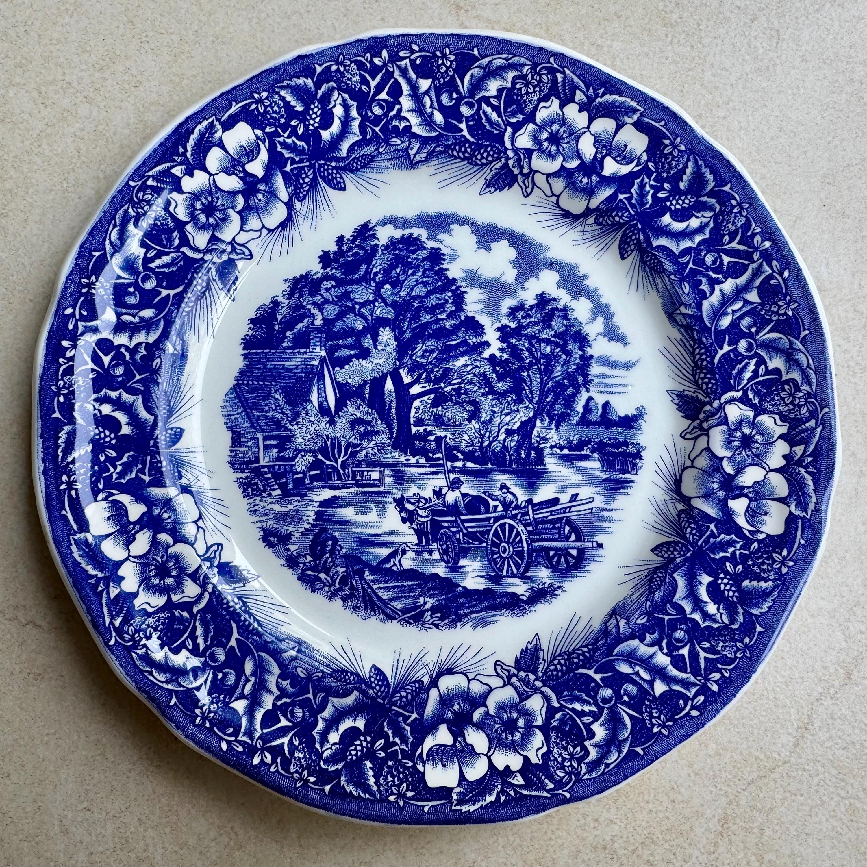 Blue & White Vintage Inspired Salad Plates | Gallery Wall Decor England | Sold Individually