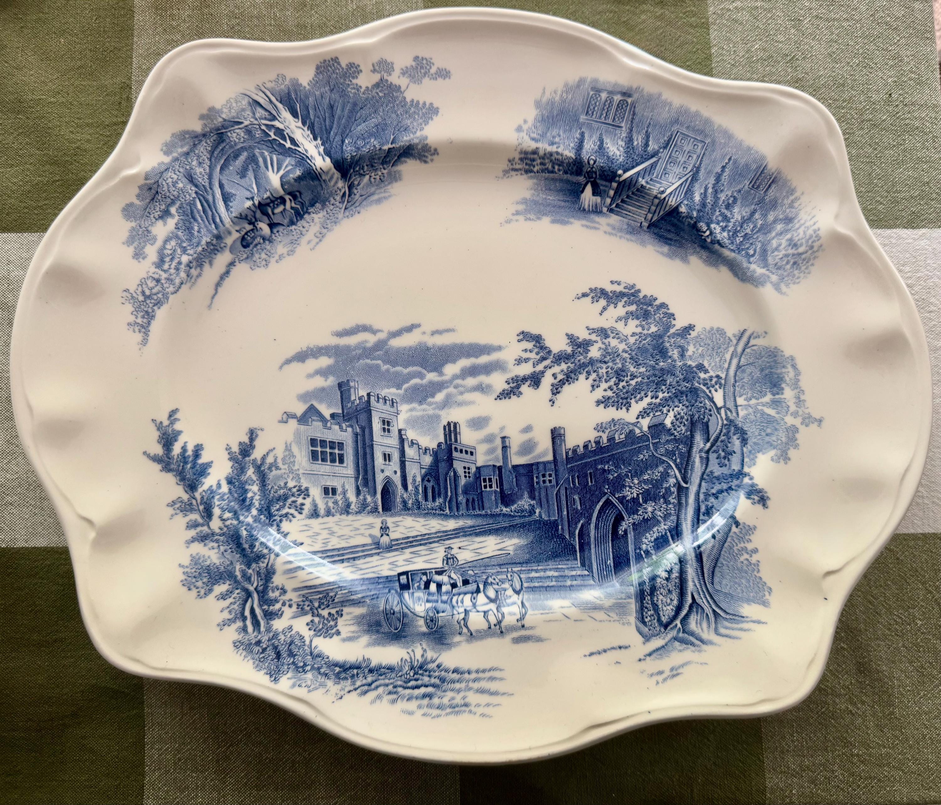 Vintage Johnson Brothers “The Old Mill” | 14” Serving Platter | English Transferware | Thanksgiving Platter | Wall Decor