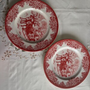 Transferware Christmas Plates — Santa's Sleigh & Spode Tree 画像 11