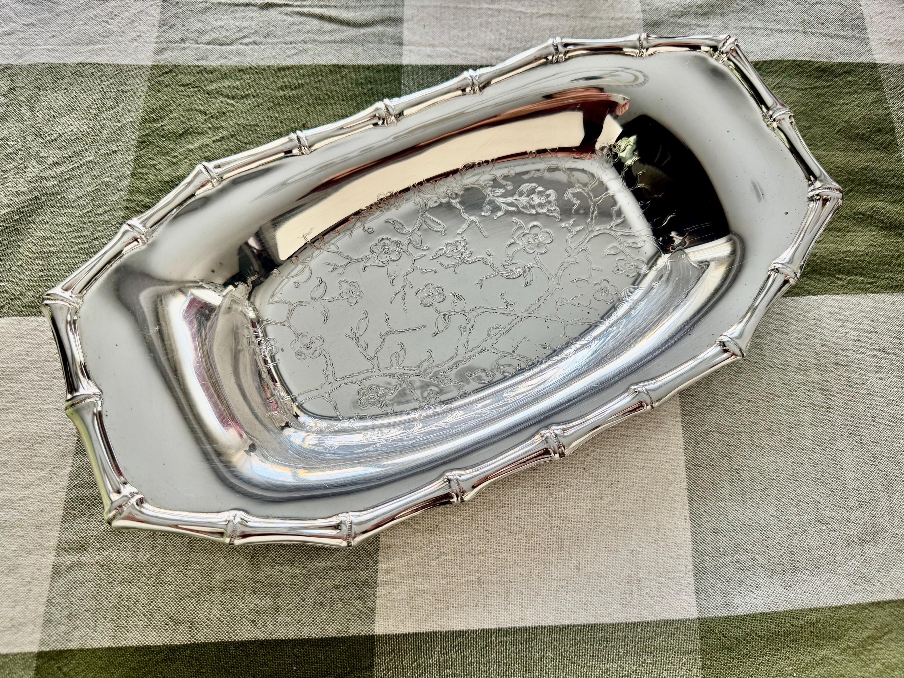 Vintage Silver Plated Oval Trays: Sheffield or Marlboro Plate, Made in England/Canada