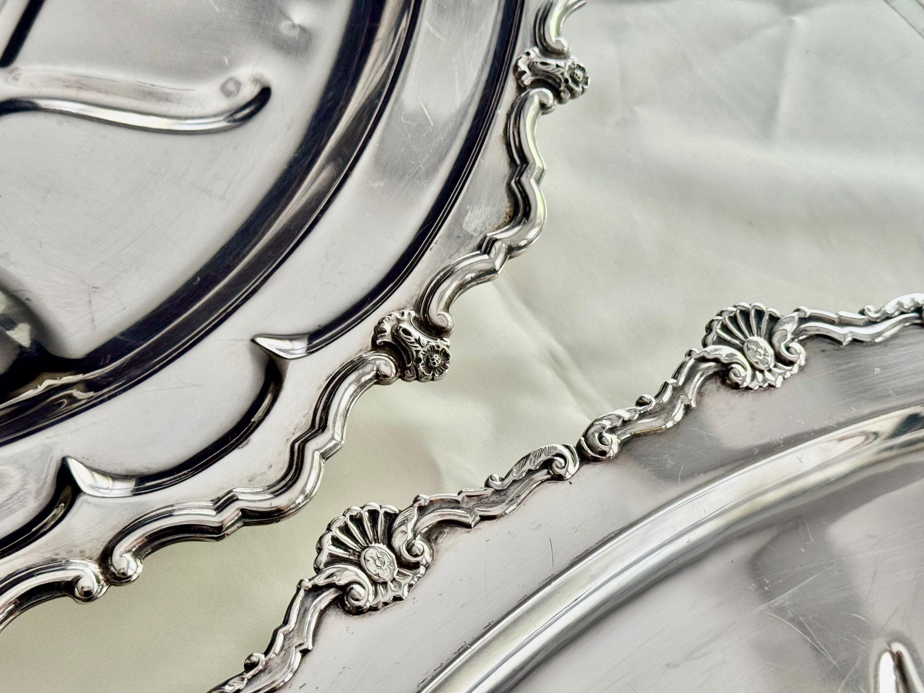 Elegant Vintage Silverplate Meat Trays – Footed – Ornate & Functional – Sold Individually