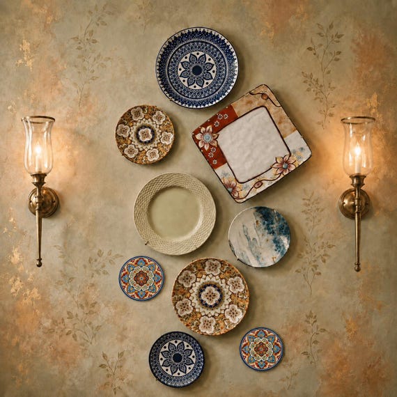 Curated Vintage Plate Wall Set – European Cottage Decor