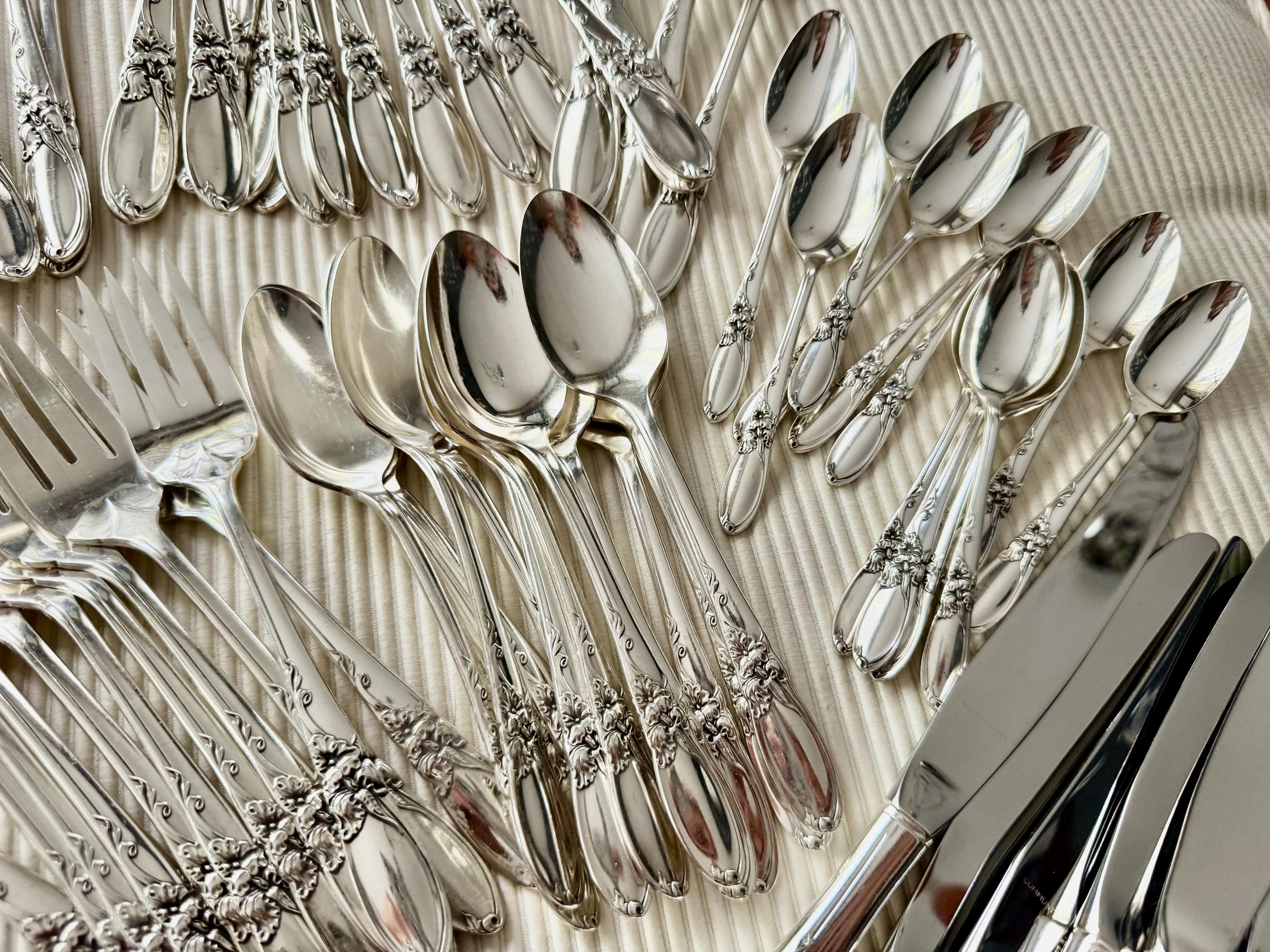 Vintage White Orchid Silverware Set: 1953 Community Silverplate