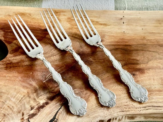 Vintage Birks Sterling Silver “Pompadour” Dinner Forks 7” – Sold Individually