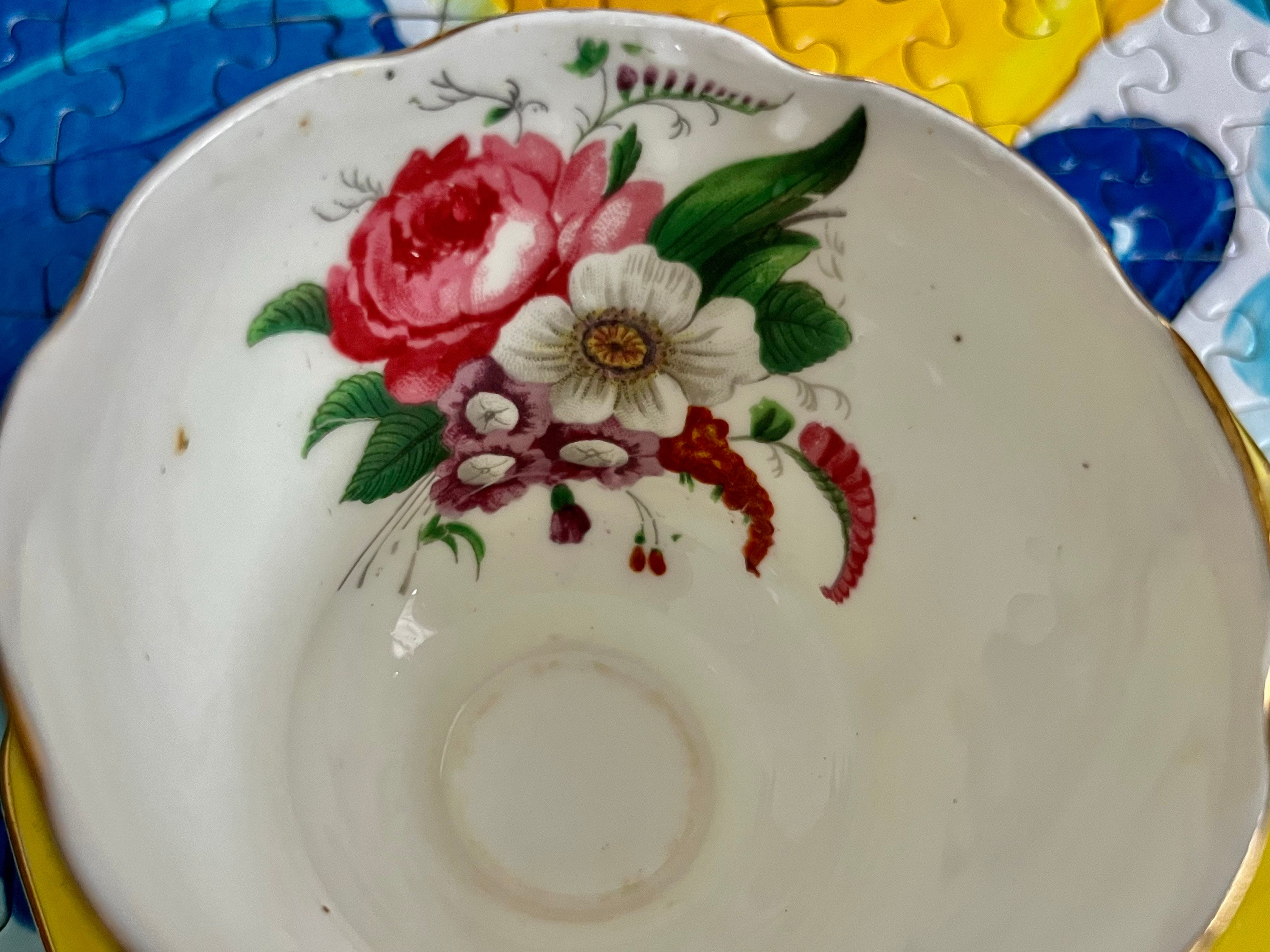 Vintage Paragon Double Warrant Bone China Teacup & Saucer – Yellow Floral Tea Cup Set – Made in England