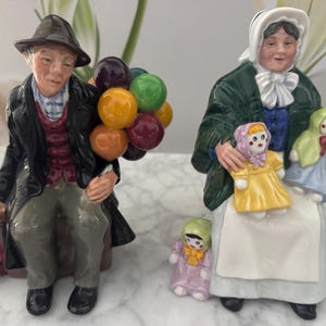 Royal Doulton Balloon Sellers Figurines, Hand-Painted English Porcelain, Vintage Collectible image 8