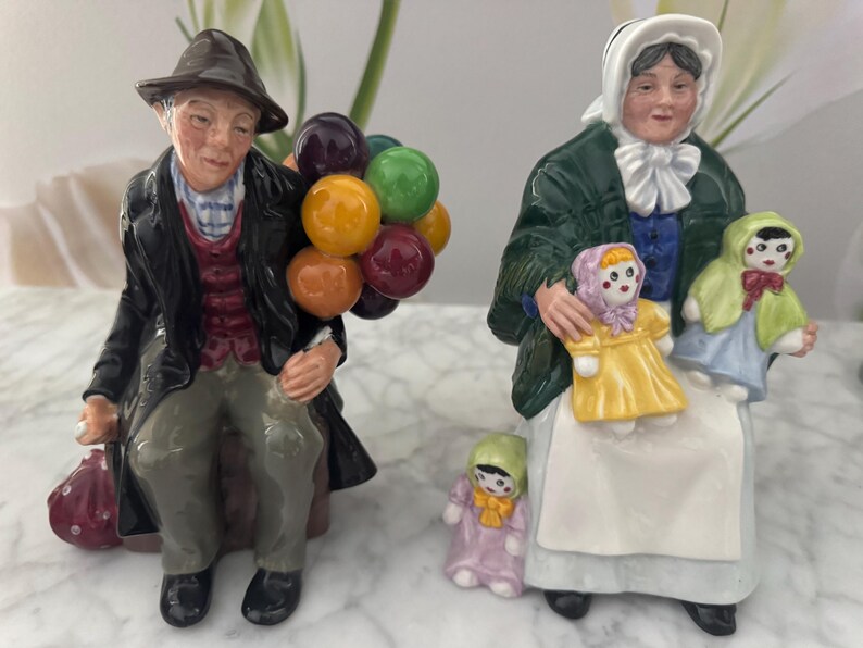 Royal Doulton Balloon Sellers Figurines, Hand-Painted English Porcelain, Vintage Collectible image 8