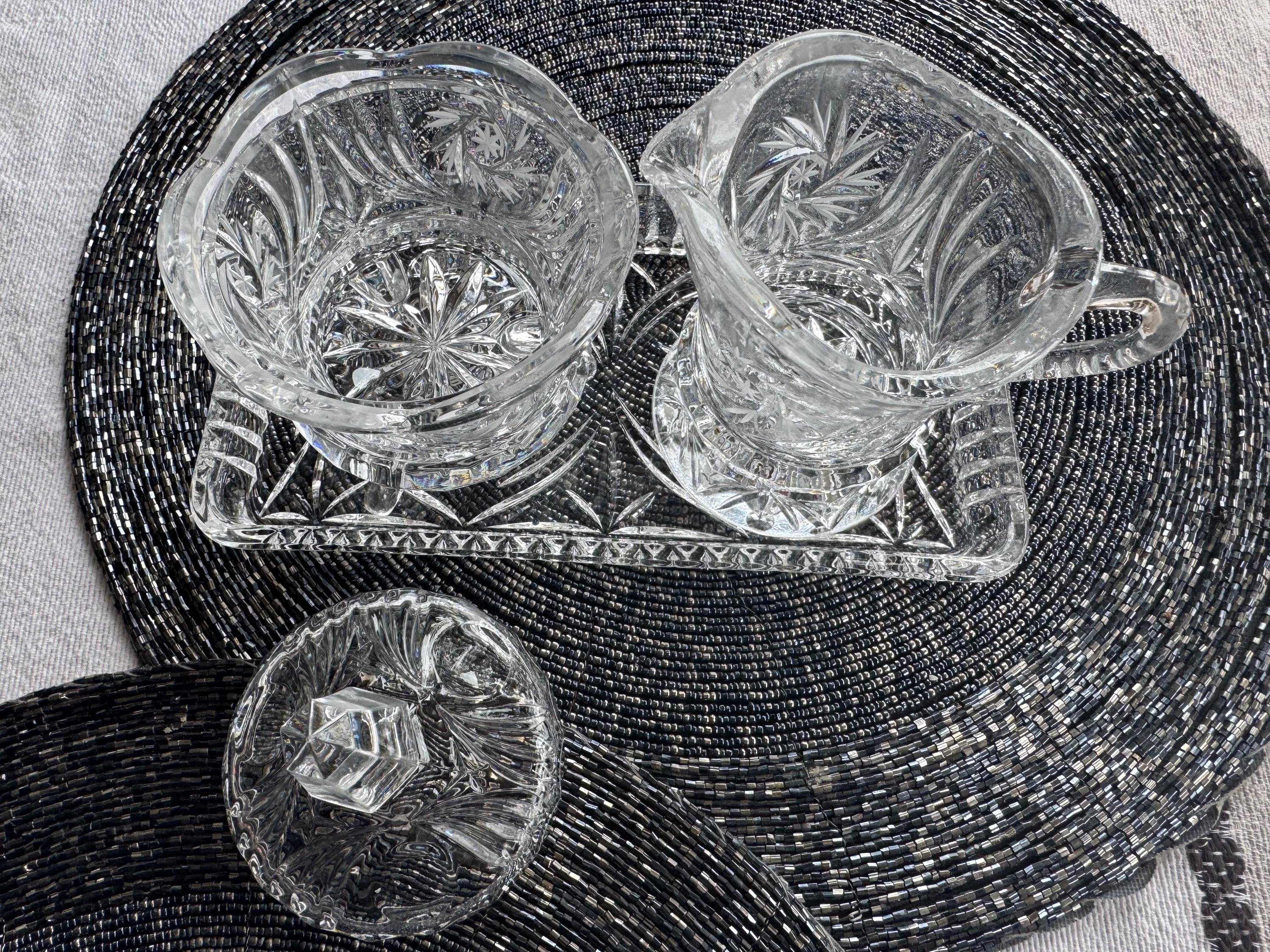 Vintage Cut Glass or Crystal Vanity Set