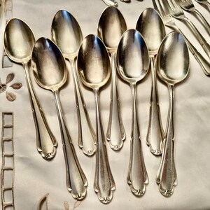 Vintage Martin Silverplate Flatware – German Origin – Multiple Set Options Available Large Soup Spoon 8pc