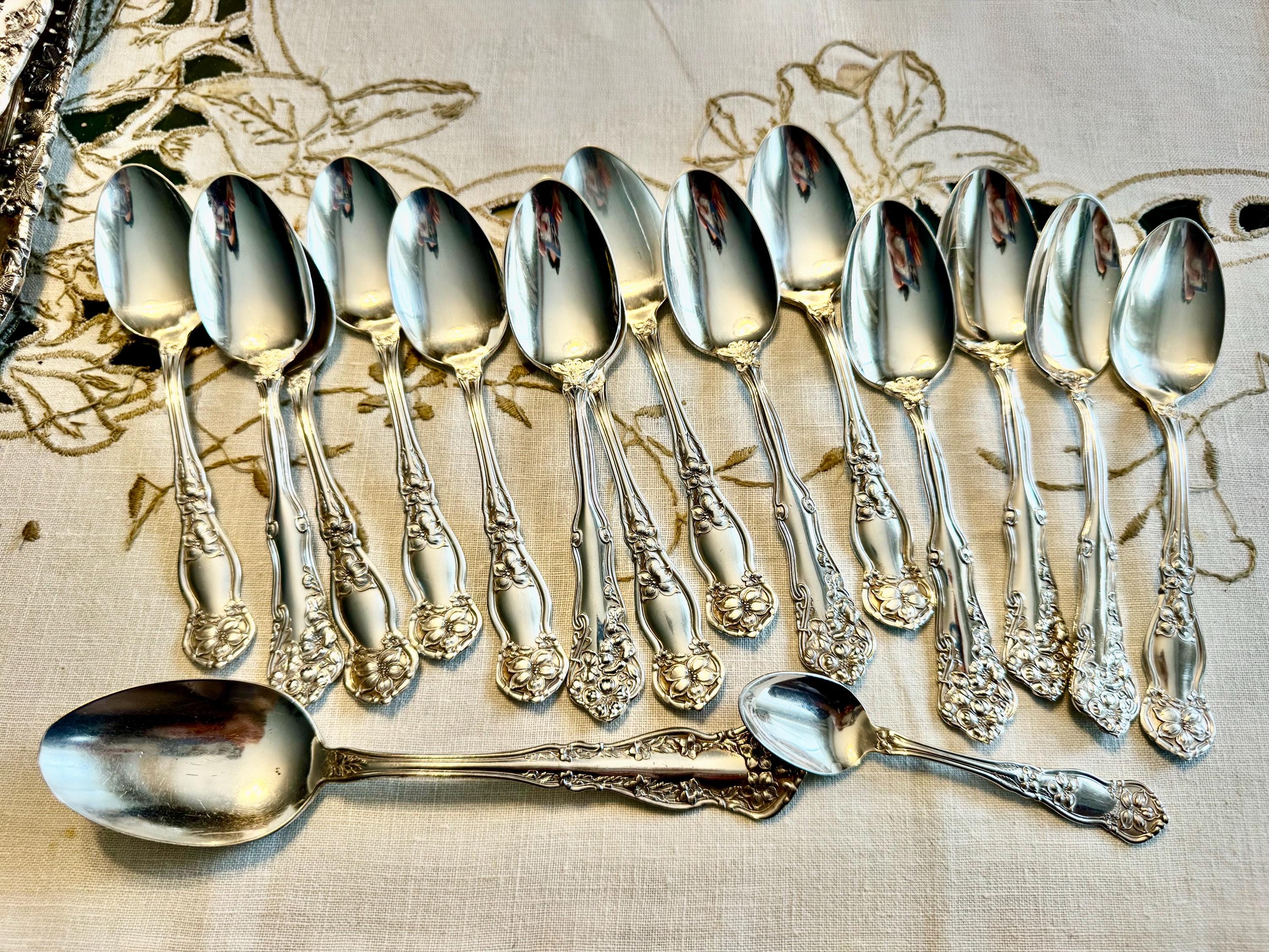 Antique Silver-Plated Spoon Collection – Orange Blossom, Berwick, Chester Patterns
