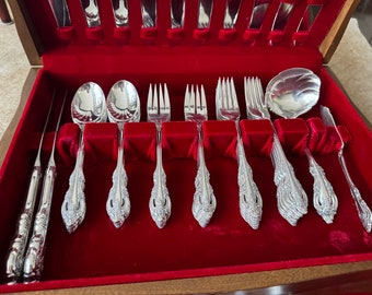 Artistry Vintage 1960+ Silverware Complete Silverplated Set for 12 Persons with Chest