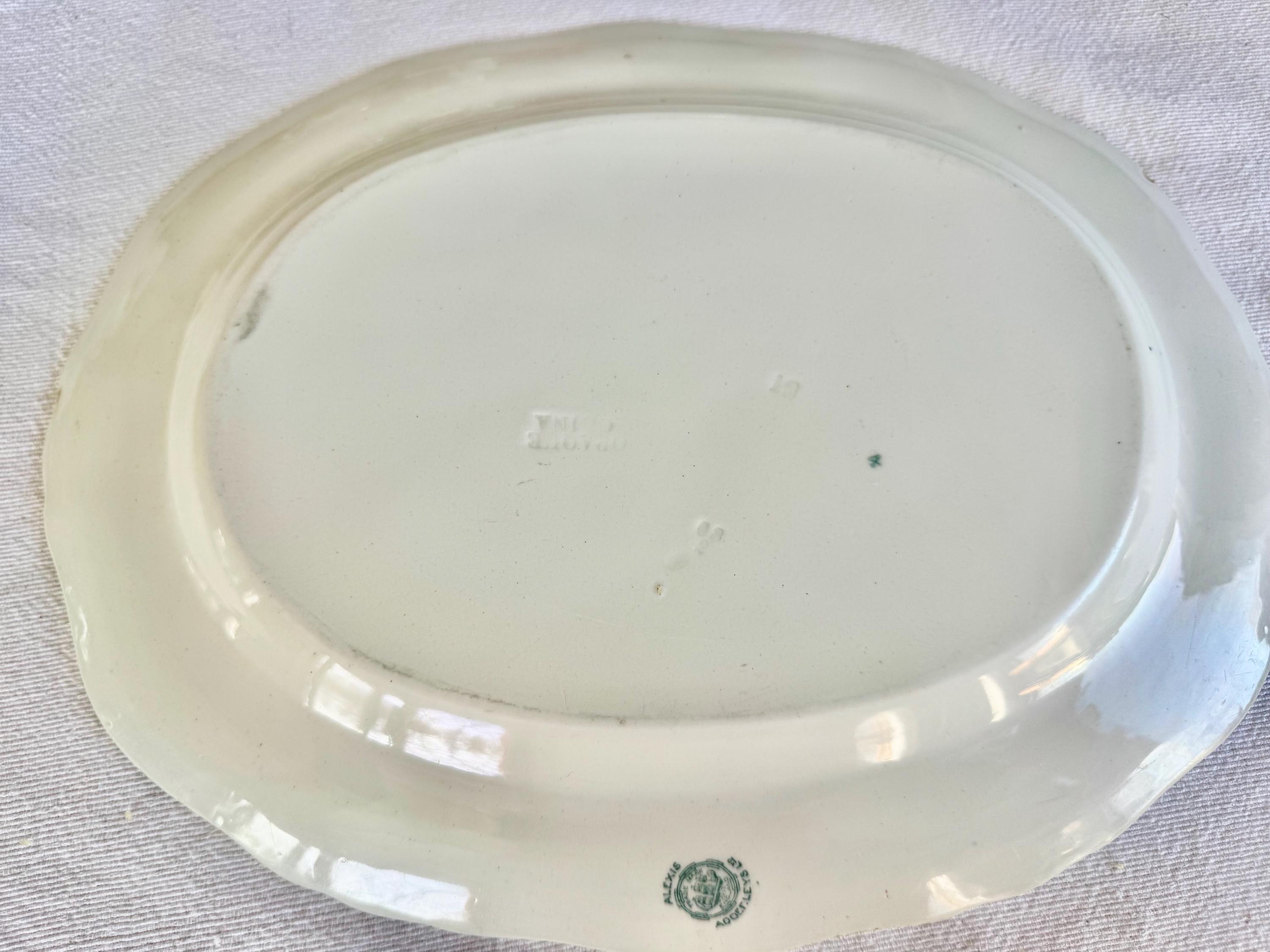 Antique Ridgway “Alexis” Platter — Rare Teal Transferware — England