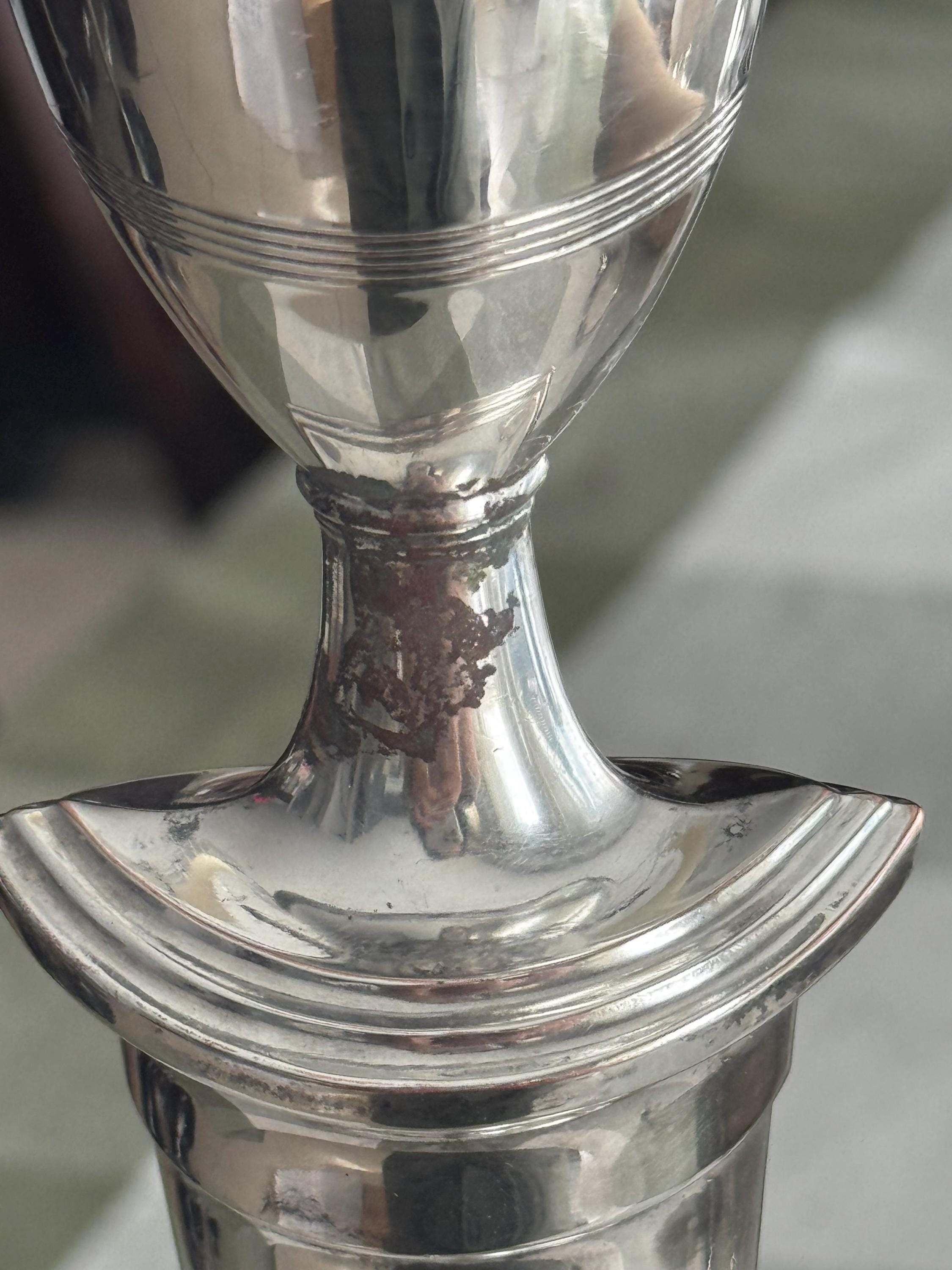 Vintage Silverplate 12” Candlesticks – Tall Architectural Pair – Classic Urn Form – Wedding & Table Decor