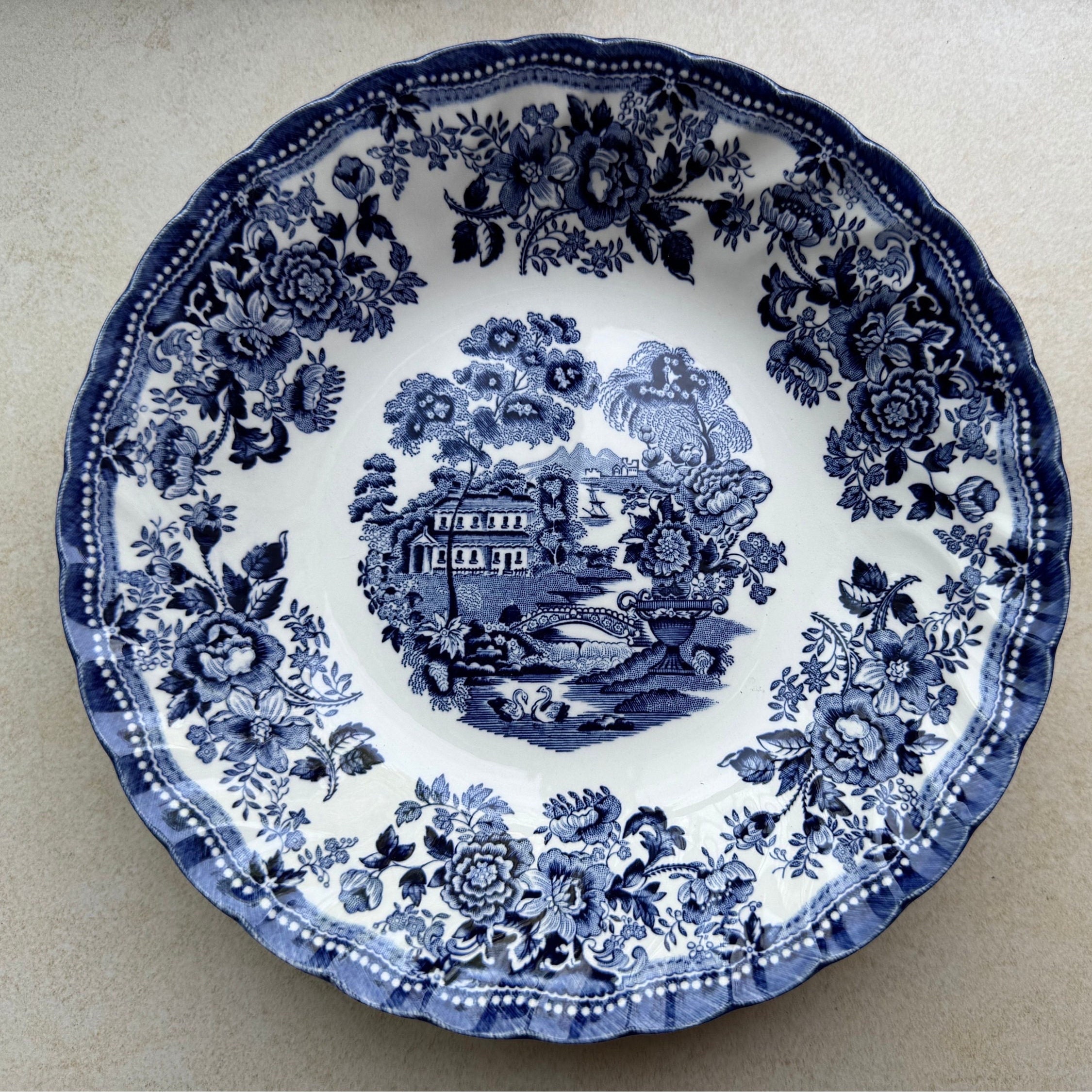 Blue & White Vintage Inspired Salad Plates | Gallery Wall Decor England | Sold Individually