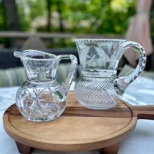 Vintage Heavy Crystal Glass Pitchers – Choose Your Size & Style