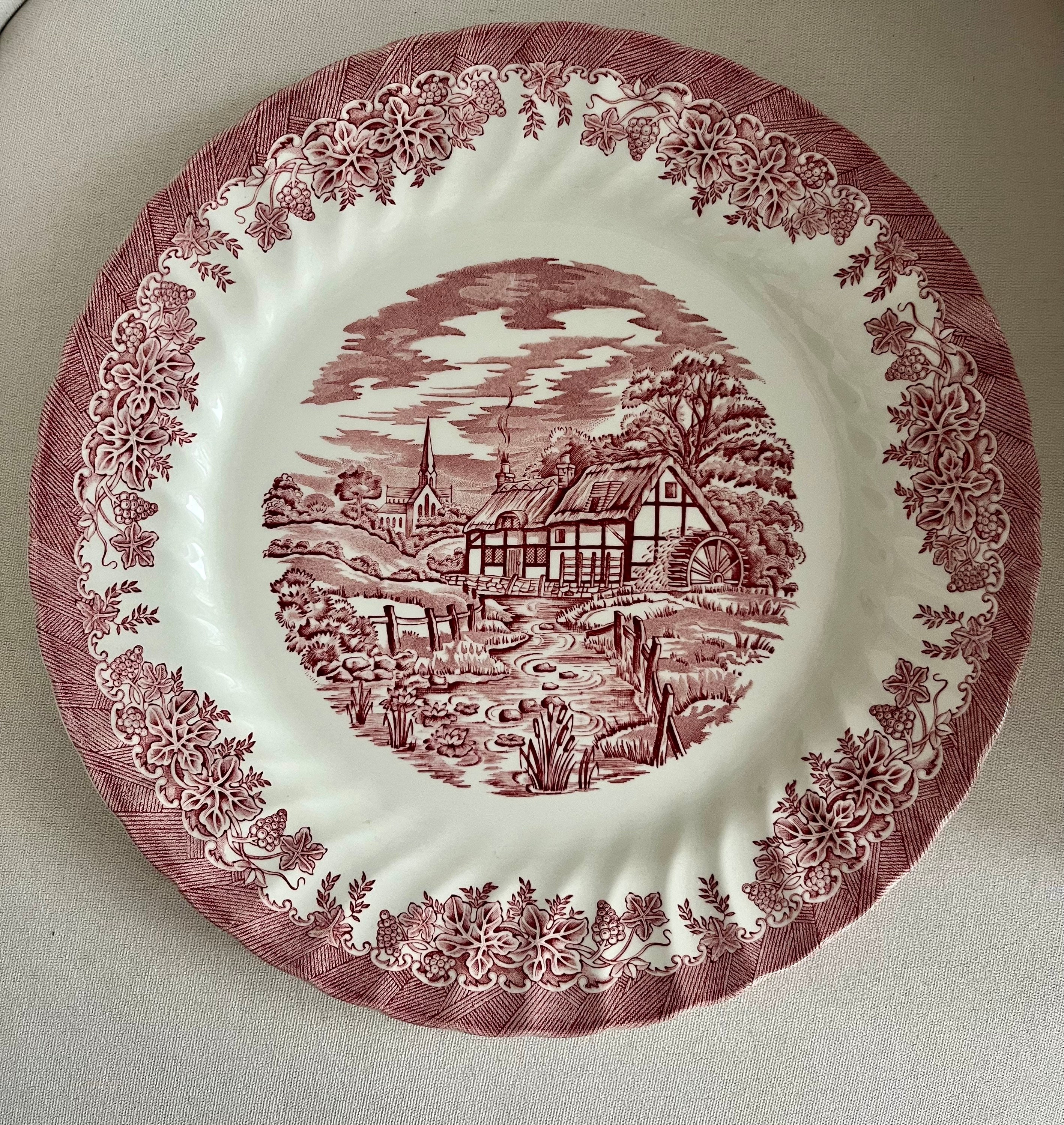 Vintage Churchill England Dinnerware - The Brook in Pink - Dishes Custom Sets - Christmas Table